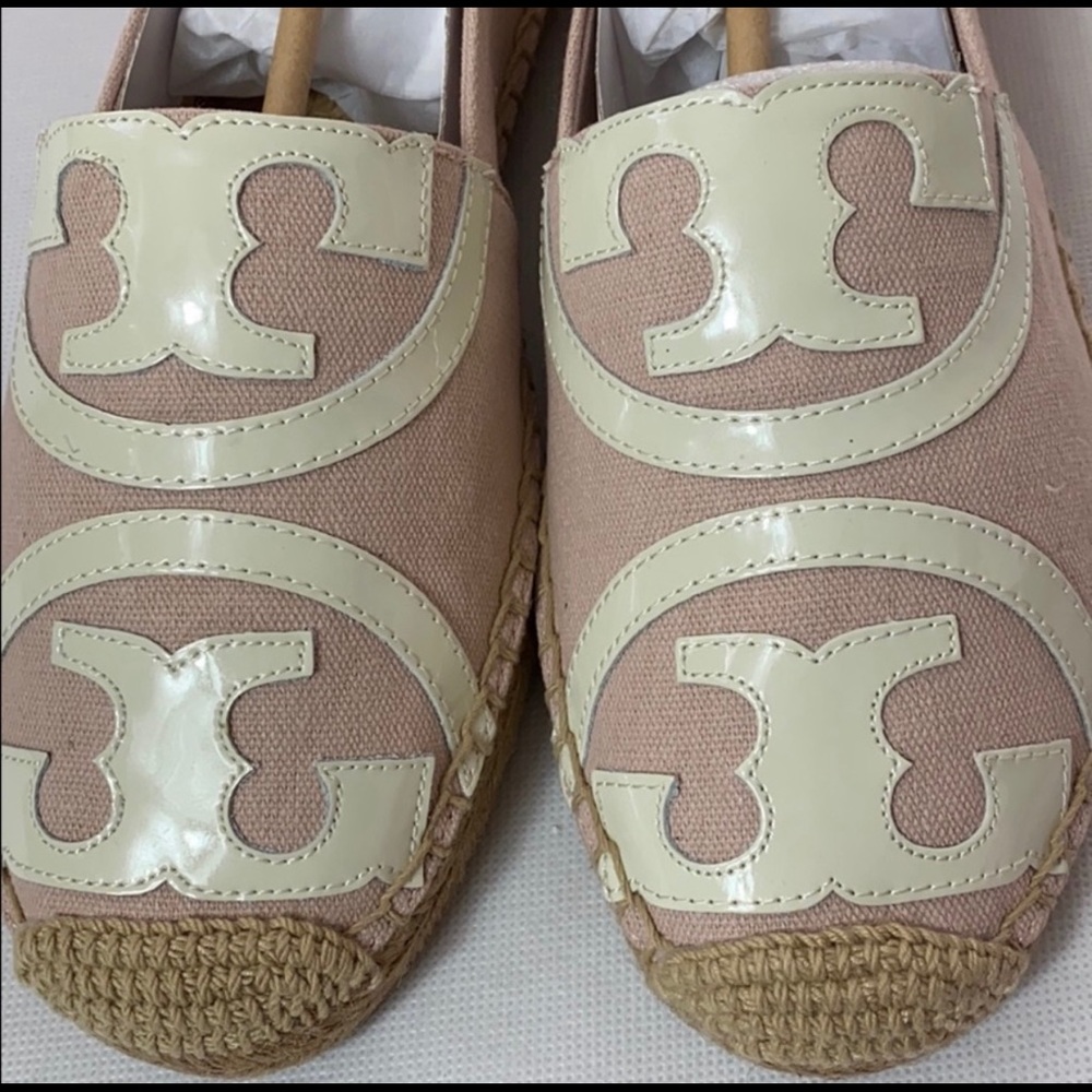 SOLD Tory Burch Poppy logo shell pink espadrilles - Picture 3 of 6